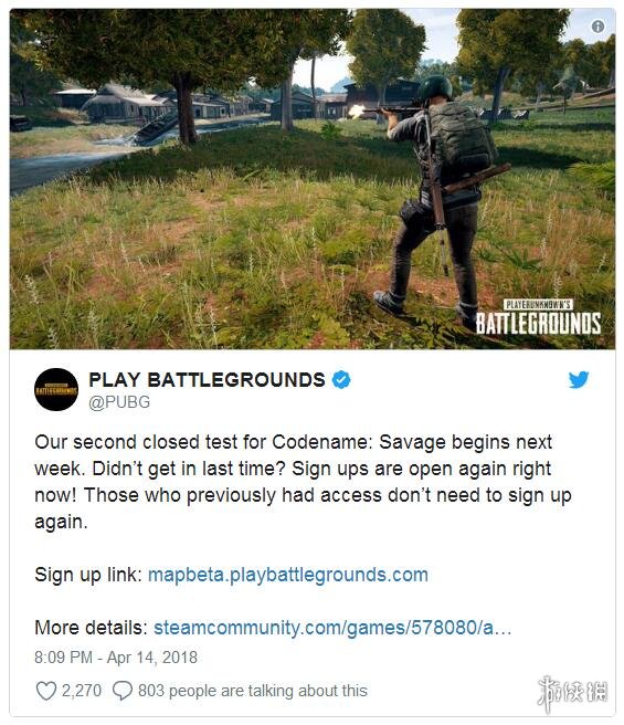 《绝地求生大逃杀(PlayerUnknown’s Battlegrounds)》官方宣布即将开启新地图“Savage”的第二轮beta测试，让我们一起来了解下详情吧！