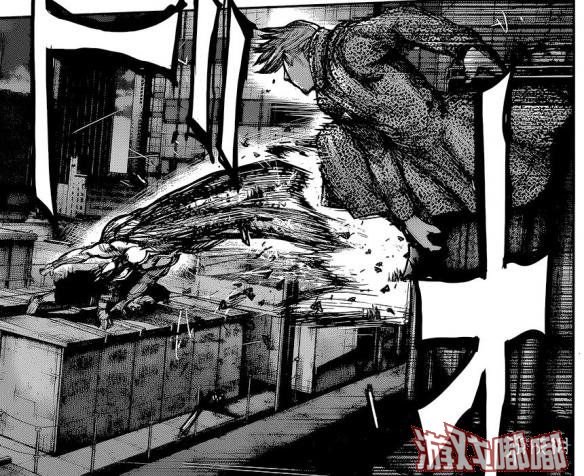《东京食尸鬼》170话汉化版公开，为了能够让四方莲示使出全力和自己对战，呗从一开始就变换形态展开猛攻，但四方表示自己并不想杀死呗。