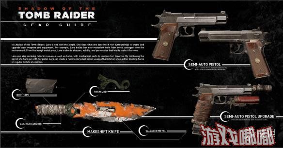 今日，SE官方公布了劳拉在《古墓丽影：暗影（Shadow of the Tomb Raider）》游戏中的外观细节、武器装备等内容的详细介绍。