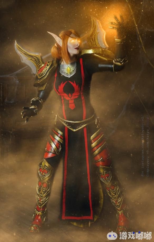 《魔兽世界》莉亚德琳COS，俄罗斯小姐姐性感火辣好身材，尽显血骑士领袖的英姿飒爽，一起来看看吧！