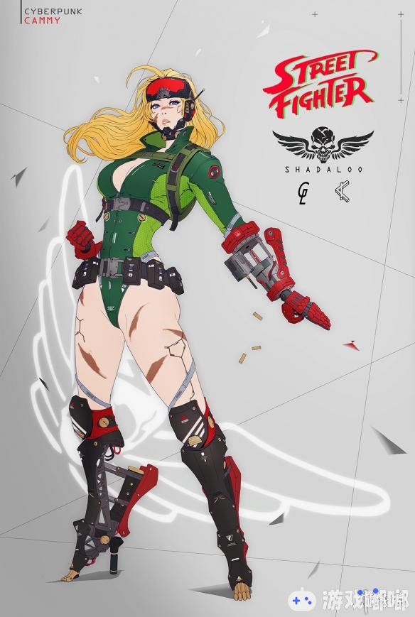 近日，国外画师Park JunKyu将Capcom格斗女角色与赛博朋克结合到了一起，春丽的大腿覆盖上了仿生肌肉装甲，十分炫酷，一起来看看吧！
