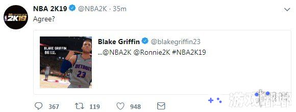 《NBA 2K19》将于2018年9月11日发售，很多球员的能力值相继公布，今天NBA活塞队大前锋格里芬自曝了自己在《NBA 2K19》里的能力值86，不知道大家认可这个能力值吗？