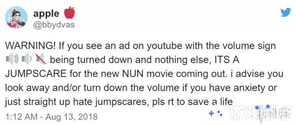 这两天，《招魂》宇宙衍生片《修女》惹上了事儿了，原因是它在Youtube投放的弹出式广告太吓人，遭到大批用户投诉。