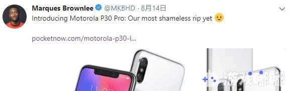 很多国人对于模仿iPhone X“刘海屏”的智能手机已经见惯不惯了，但是近几天才发布的摩托罗拉新手机Motorola P30却引发老外怒批，简直就是iPhone X山寨版。