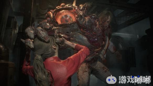 卡普空曝光全新《生化危机2：重制版（Resident Evil 2 Remake）》截图，可怜的克莱尔几乎就要被G1捏爆了头。