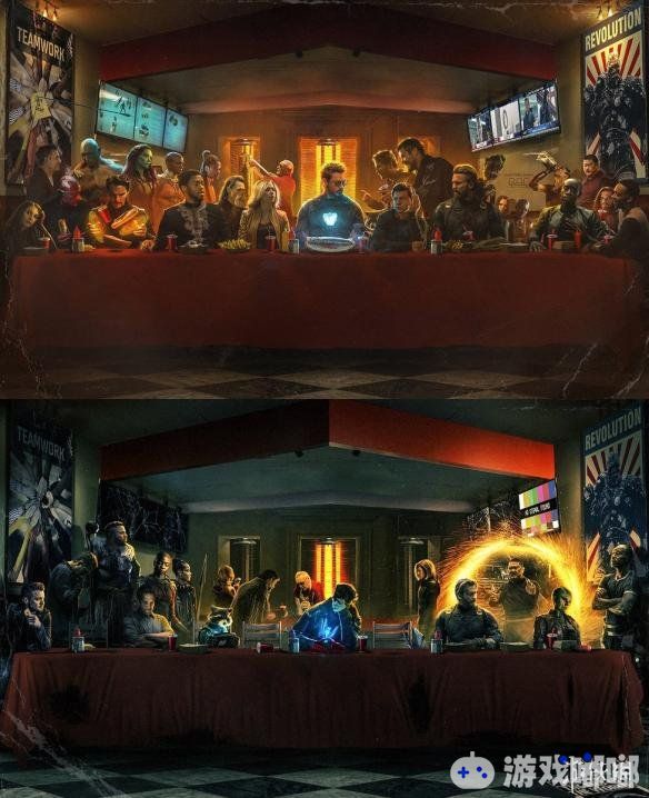 大触@Bosslogic又出《复仇者联盟4》新概念画了，这次的主题是新版的复联“最后的晚餐”，寥寥几人，神色严肃，气氛沉重，一起来欣赏一下。