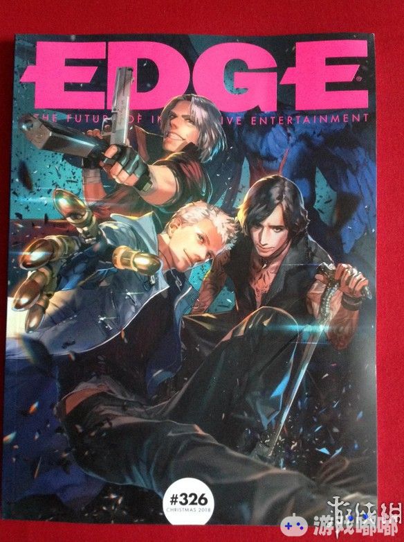 《EDGE》杂志圣诞刊的封面图今日在Reddit曝光，《鬼泣5》的三位主角尼禄、但丁和V共同亮相。