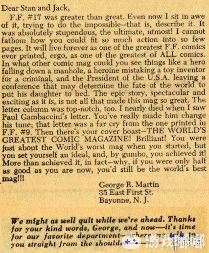 漫威之父斯坦李的去世引发了各界人士的哀悼，近日《权力的游戏》作者乔治·R·R·马丁也发文悼念，一起来看看吧！