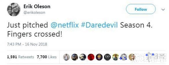 漫威美剧《超胆侠》收视率一直下滑，导致众多粉丝都在担心第四季还能不能续订。日前，剧集制作人向Netflix上交了拍摄提案！