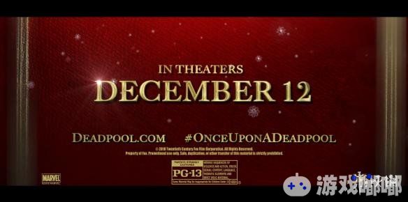 主要针对青少年群体的《死侍2（Deadpool 2）》PG-13版将于12月12日限定推出，官方近日曝光了最新预告片《死侍往事》，一起来看看吧。