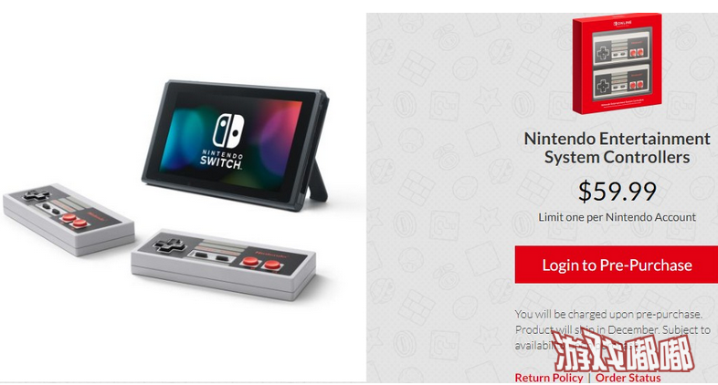 Switch专属NES手柄预售开启 售价416元