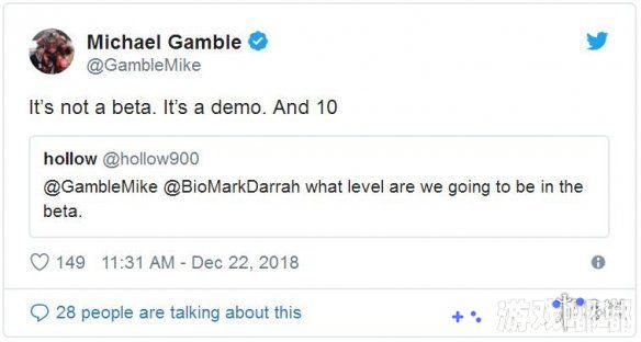 《赞歌(Anthem)》的首席制作人Mike Gamble最近在推特上回答了网友的提问，透露了一些关于明年2月即将发布的《赞歌》试玩Demo的信息，一起来了解下吧！